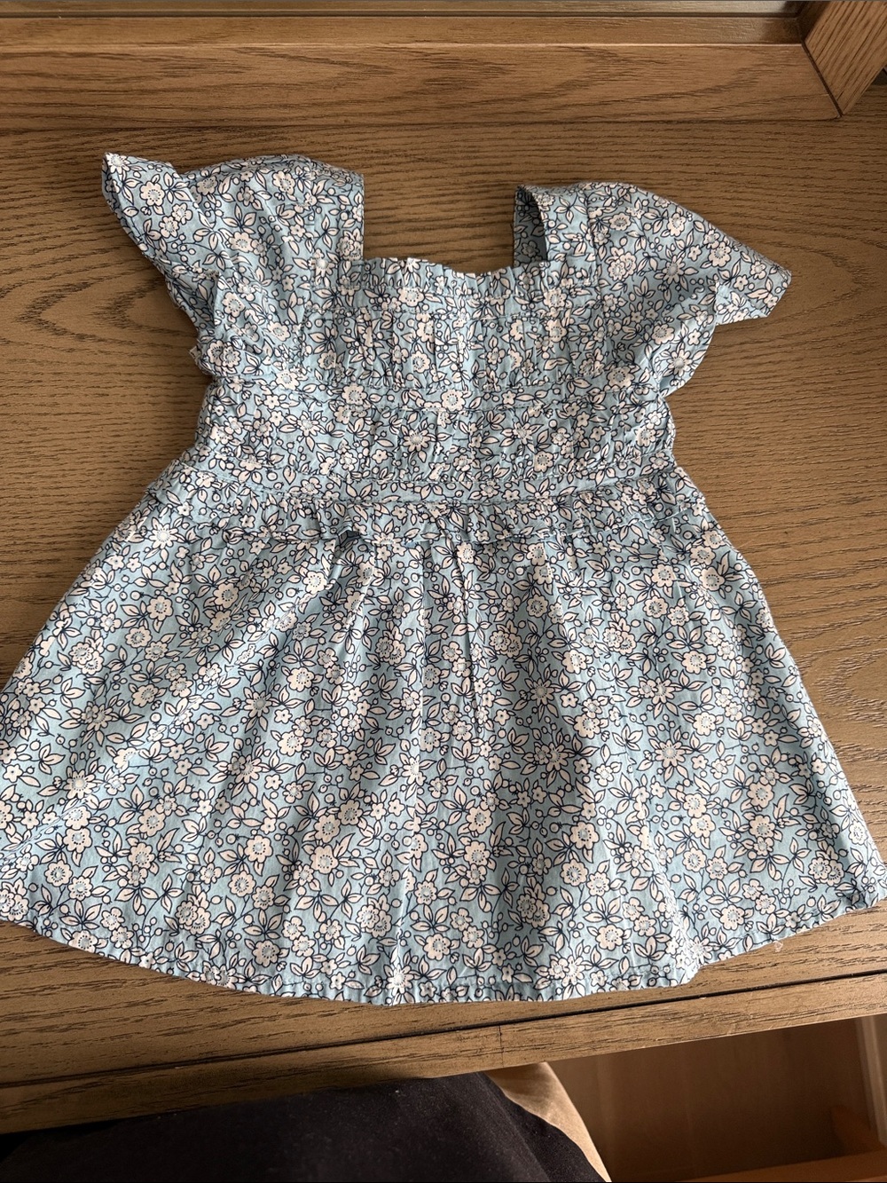 Crewcuts Light Blue Floral Smocked Dress